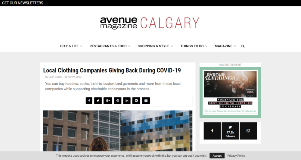 “Local Clothing Companies Giving Back During COVID19.” Vincent St